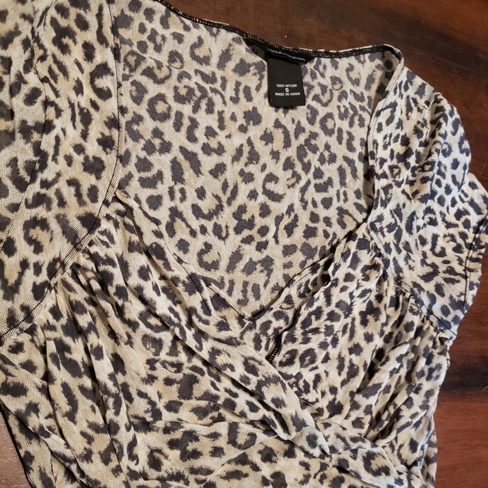 Leopard Print Sheer Top - Picture 2 of 3